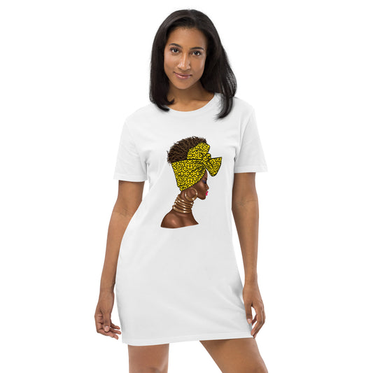 Women’s 'Yellow Head Wrap' Organic Cotton T-shirt Dress