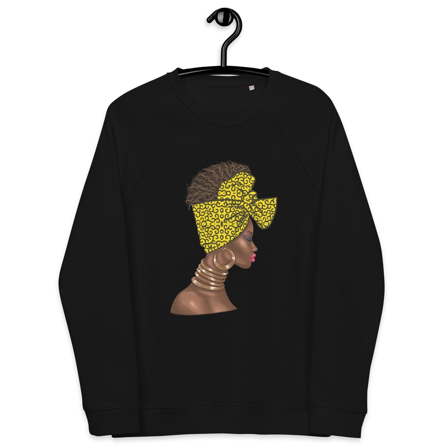 Women’s 'Yellow Head Wrap' Organic Raglan Sweatshirt