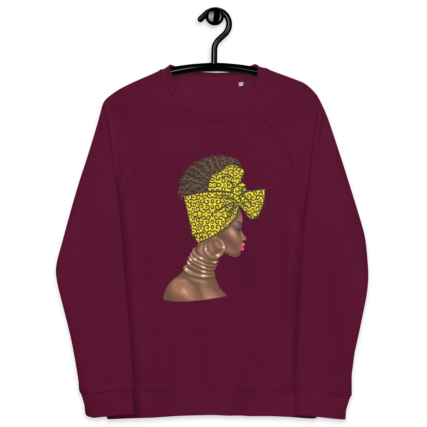 Women’s 'Yellow Head Wrap' Organic Raglan Sweatshirt