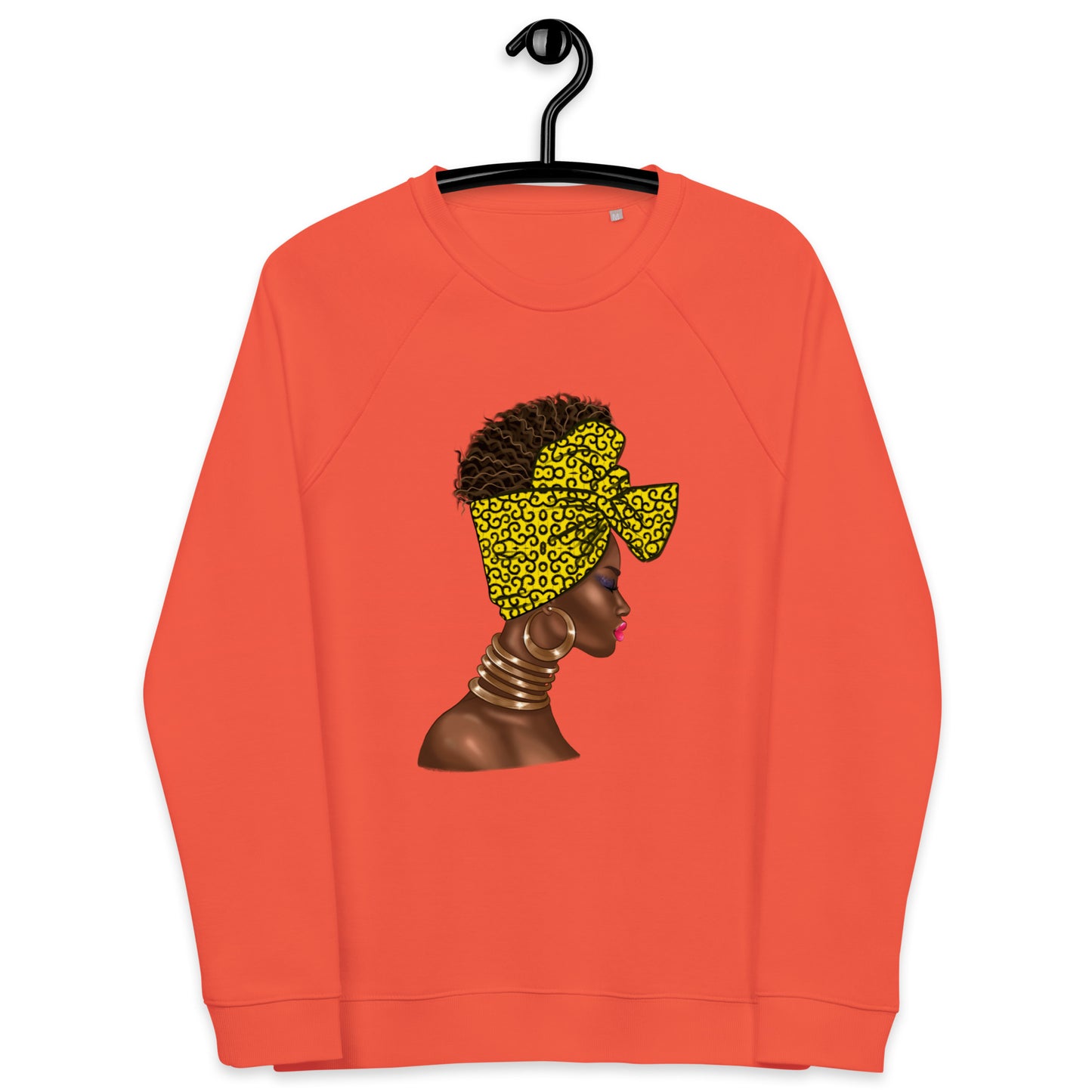 Women’s 'Yellow Head Wrap' Organic Raglan Sweatshirt