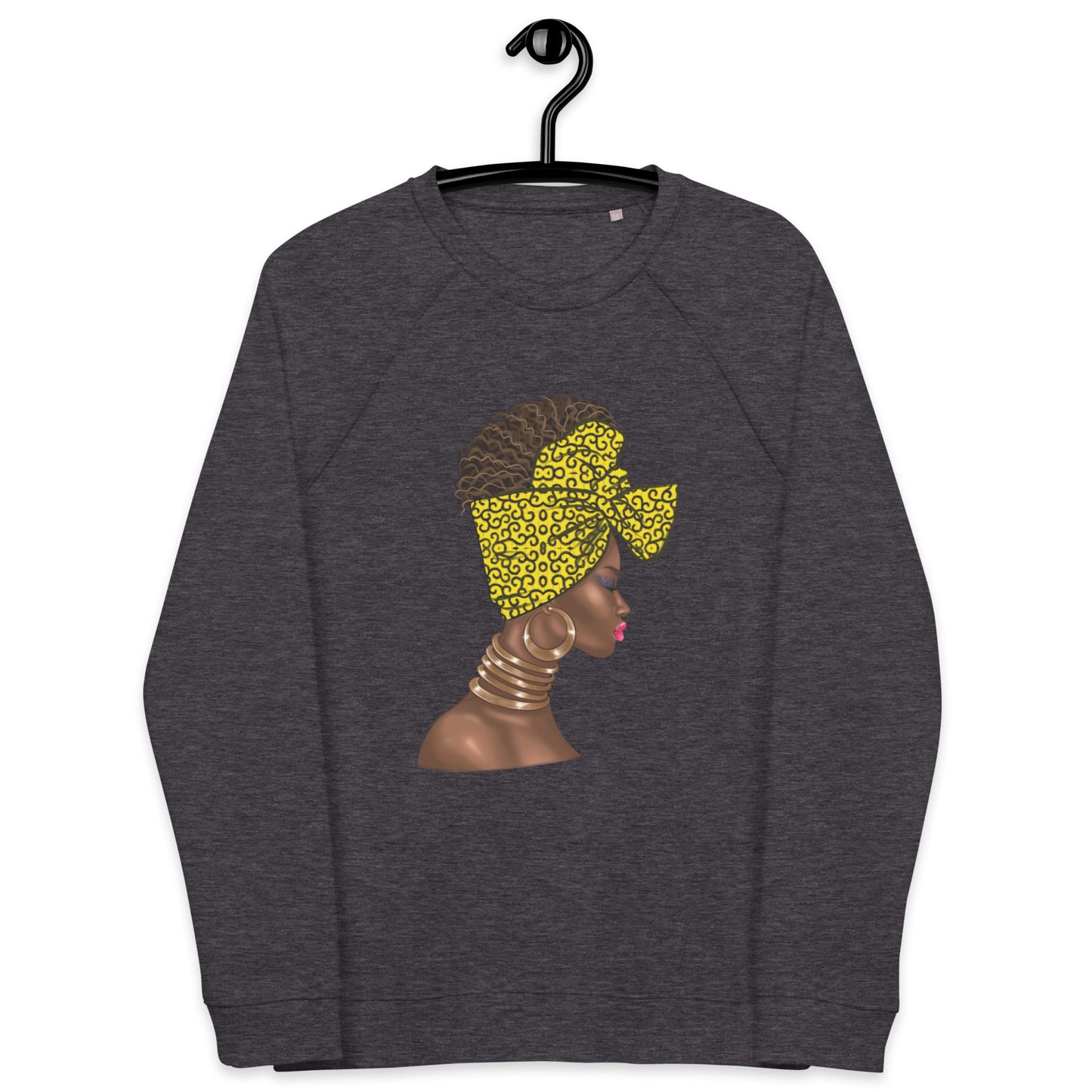 Women’s 'Yellow Head Wrap' Organic Raglan Sweatshirt