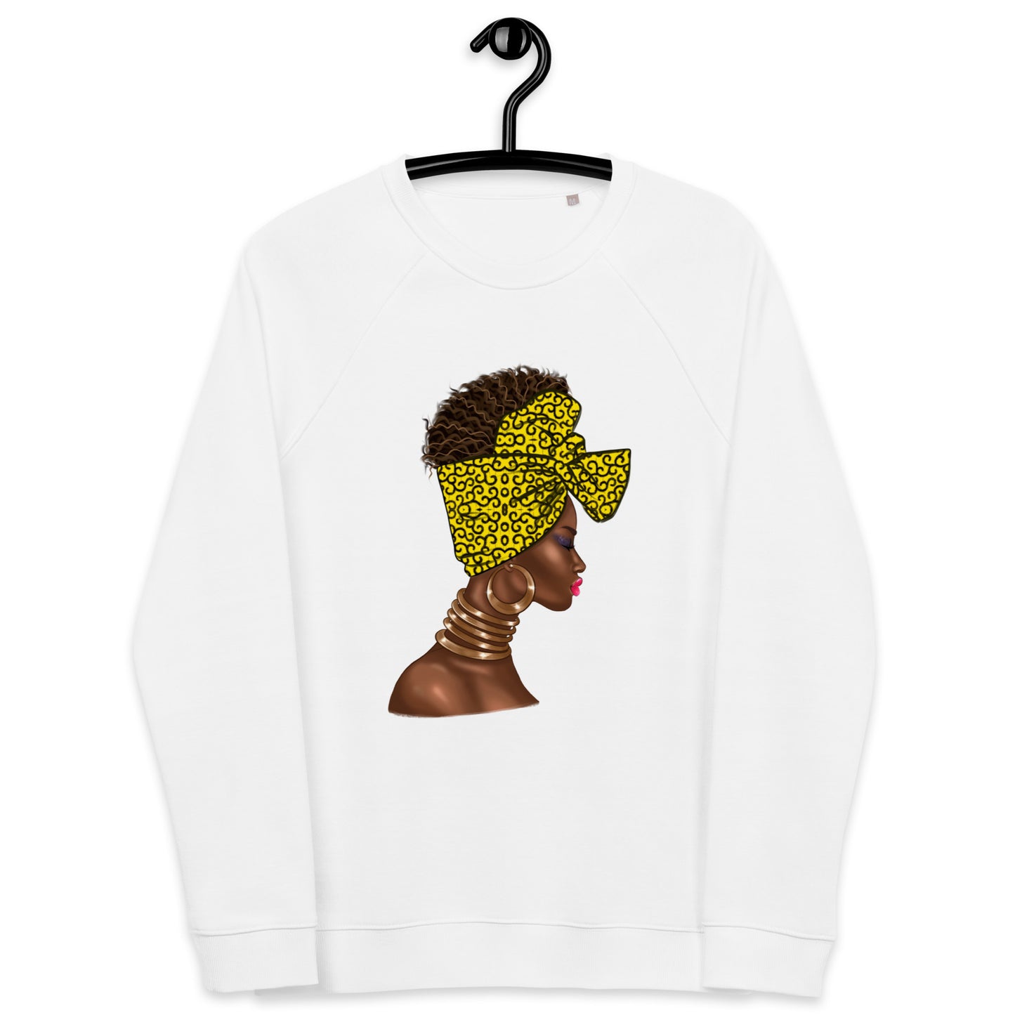 Women’s 'Yellow Head Wrap' Organic Raglan Sweatshirt